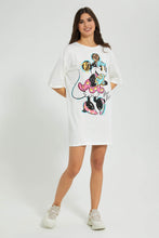 تنزيل الصورة على معرض الصور، Redtag-White-Minnie-Long-Line-Character-T-Shirt-Active-Tees-Women&#39;s-
