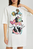 Redtag-White-Minnie-Long-Line-Character-T-Shirt-Active-Tees-Women's-