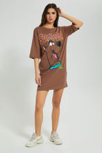 تنزيل الصورة على معرض الصور، Redtag-Brown-Scooby-Doo-Long-Line-Character-T-Shirt-Graphic-Prints-Women&#39;s-
