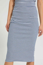 Load image into Gallery viewer, Redtag-Navy-Striped-Midi-Skirt-Skirts-Women&#39;s-
