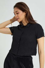 تنزيل الصورة على معرض الصور، Redtag-Black-Smocked-Shirt-Blouses-Women&#39;s-
