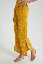 Load image into Gallery viewer, Redtag-Yellow-Floral-Trouser-Trousers-Women&#39;s-
