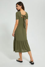 Load image into Gallery viewer, Redtag-Olive-Tiered-Midi-Dress-Colour:Olive,-Filter:Women&#39;s-Clothing,-New-In,-New-In-Women,-Non-Sale,-S22B,-Section:Women,-Women-Dresses-Women&#39;s-
