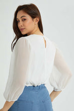 Load image into Gallery viewer, Redtag-White-Embroidered-Blouse-Blouses-Women&#39;s-
