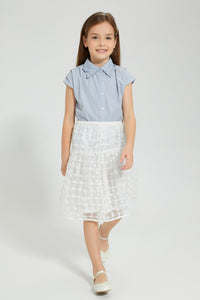 Redtag-White-Textured-Skirt-Colour:White,-Filter:Girls-(2-to-8-Yrs),-Girls-Skirts,-New-In,-New-In-GIR,-Non-Sale,-S22B,-Section:Kidswear-Girls-2 to 8 Years