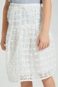 Redtag-White-Textured-Skirt-Colour:White,-Filter:Girls-(2-to-8-Yrs),-Girls-Skirts,-New-In,-New-In-GIR,-Non-Sale,-S22B,-Section:Kidswear-Girls-2 to 8 Years