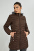 Redtag-Brown-Padded-Jacket-With-Hoodie-Colour:Brown,-Filter:Women's-Clothing,-New-In,-New-In-Women,-Non-Sale,-S22A,-Section:Women,-Women-Jackets-Women's-