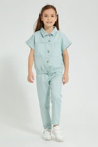 Redtag-Mint-Paper-Bag-Jean-Jeans-Baggy-Fit-Girls-2 to 8 Years