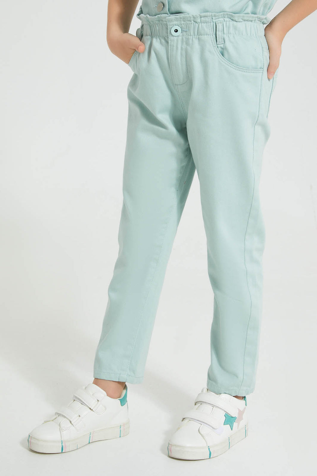 Redtag-Mint-Paper-Bag-Jean-Jeans-Baggy-Fit-Girls-2 to 8 Years