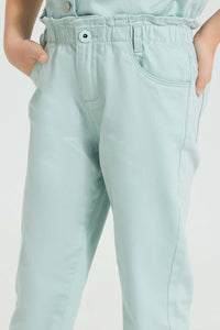 Redtag-Mint-Paper-Bag-Jean-Jeans-Baggy-Fit-Girls-2 to 8 Years