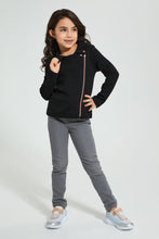 تنزيل الصورة على معرض الصور، Redtag-Black-Knitted-Jacket-Jackets-Girls-2 to 8 Years
