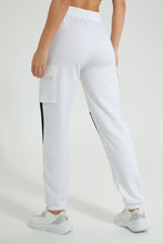 Load image into Gallery viewer, Redtag-White-Color-Block-Active-Pant-Colour:White,-Filter:Women&#39;s-Clothing,-New-In,-New-In-Women,-Non-Sale,-S22B,-Section:Women,-Women-Joggers-Women&#39;s-

