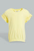 Redtag-Yellow-Elasticated-Hem-Jersey-Top-Blouses-Infant-Girls-3 to 24 Months