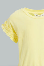 Load image into Gallery viewer, Redtag-Yellow-Elasticated-Hem-Jersey-Top-Blouses-Infant-Girls-3 to 24 Months
