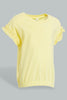 Redtag-Yellow-Elasticated-Hem-Jersey-Top-Blouses-Infant-Girls-3 to 24 Months