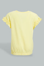 Load image into Gallery viewer, Redtag-Yellow-Elasticated-Hem-Jersey-Top-Blouses-Infant-Girls-3 to 24 Months
