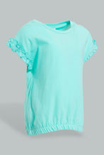 Load image into Gallery viewer, Redtag-Mint-Elasticated-Hem-Jersey-Top-Colour:Mint,-Filter:Infant-Girls-(3-to-24-Mths),-Infant-Girls-Blouses,-New-In,-New-In-ING,-Non-Sale,-S22B,-Section:Kidswear-Infant-Girls-3 to 24 Months

