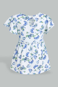 Redtag-Multi-Colour-Woven-Knit-Embroideredroidered-Printed-Jersey-Top-Blouses-Infant-Girls-3 to 24 Months