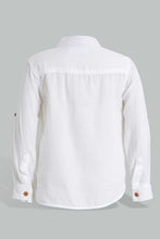 Load image into Gallery viewer, Redtag-White-Twill-Mandarin-Shirt-Casual-Shirts-Infant-Boys-3 to 24 Months
