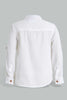 Redtag-White-Twill-Mandarin-Shirt-Casual-Shirts-Infant-Boys-3 to 24 Months