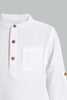 Redtag-White-Twill-Mandarin-Shirt-Casual-Shirts-Infant-Boys-3 to 24 Months