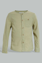 Load image into Gallery viewer, Redtag-Green-Oxford-Mandarin-Shirt-Casual-Shirts-Infant-Boys-3 to 24 Months
