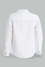 تنزيل الصورة على معرض الصور، Redtag-White-Dobby-Mandarin-Shirt-Casual-Shirts-Infant-Boys-3 to 24 Months
