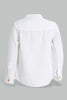 Redtag-White-Dobby-Mandarin-Shirt-Casual-Shirts-Infant-Boys-3 to 24 Months