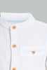 Redtag-White-Dobby-Mandarin-Shirt-Casual-Shirts-Infant-Boys-3 to 24 Months