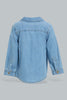 Redtag-Blue-Denim-Ls-Shirt-With-T-Shirt(2-In-1)-Casual-Shirts-Infant-Boys-3 to 24 Months