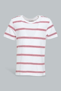 Redtag-Blue-Denim-Ls-Shirt-With-T-Shirt(2-In-1)-Casual-Shirts-Infant-Boys-3 to 24 Months