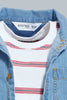 Redtag-Blue-Denim-Ls-Shirt-With-T-Shirt(2-In-1)-Casual-Shirts-Infant-Boys-3 to 24 Months