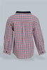 Redtag-Red-Checked-Long-Sleeve-Shirt-With-Rib-Collar-Casual-Shirts-Infant-Boys-3 to 24 Months