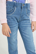 Load image into Gallery viewer, Redtag-Light-Wash-Pocket-Details-Jean-Jeans-Girls-2 to 8 Years
