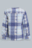 Redtag-Blue-Yd-Checked-Mandarin-Long-Slv-Shirt-Casual-Shirts-Infant-Boys-3 to 24 Months