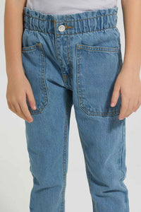 Redtag-Light-Wash-Front-Patch-Pocket-Jean-Colour:Light-Wash,-Filter:Girls-(2-to-8-Yrs),-Girls-Jeans,-New-In,-New-In-GIR,-Non-Sale,-S22A,-Section:Kidswear-Girls-2 to 8 Years