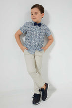 Load image into Gallery viewer, Redtag-Blue-Floral-PrinT-Shirt-And-Bow-Tie-Casual-Shirts-Boys-2 to 8 Years
