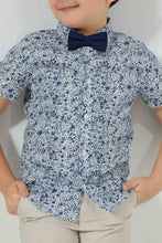 Load image into Gallery viewer, Redtag-Blue-Floral-PrinT-Shirt-And-Bow-Tie-Casual-Shirts-Boys-2 to 8 Years
