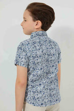 Load image into Gallery viewer, Redtag-Blue-Floral-PrinT-Shirt-And-Bow-Tie-Casual-Shirts-Boys-2 to 8 Years
