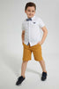 Redtag-White-Short-Sleeve-Shirt-And-Bowtie-Casual-Shirts-Boys-2 to 8 Years