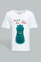 Load image into Gallery viewer, Redtag-White-Animal-Apllique-Short-Slv-Tshirt-All-Over-Prints-Infant-Boys-3 to 24 Months
