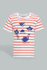 Redtag-Red-Striped-Nautical-Short-Sleeve-Tshirt-All-Over-Prints-Infant-Boys-3 to 24 Months