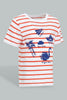 Redtag-Red-Striped-Nautical-Short-Sleeve-Tshirt-All-Over-Prints-Infant-Boys-3 to 24 Months