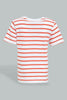 Redtag-Red-Striped-Nautical-Short-Sleeve-Tshirt-All-Over-Prints-Infant-Boys-3 to 24 Months