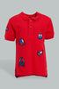 Redtag-Red-Applique-Nautical-Short-Sleeve-Polo-Shirts-Polo-Shirts-Infant-Boys-3 to 24 Months