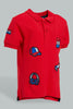 Redtag-Red-Applique-Nautical-Short-Sleeve-Polo-Shirts-Polo-Shirts-Infant-Boys-3 to 24 Months