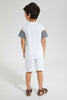 Redtag-White-Panelled-T-Shirt-And-Short-Set-Sets-Boys-2 to 8 Years