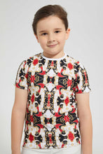 Load image into Gallery viewer, Redtag-Red-Brocade-Sublimation-Print-T-Shirt-Graphic-T-Shirts-Boys-2 to 8 Years
