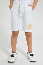 Load image into Gallery viewer, Redtag-White-Tiger-Print--T-Shirt-And-Short-Sets-Boys-2 to 8 Years
