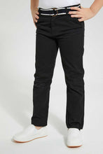 Load image into Gallery viewer, Black Belted Chino Trouser
